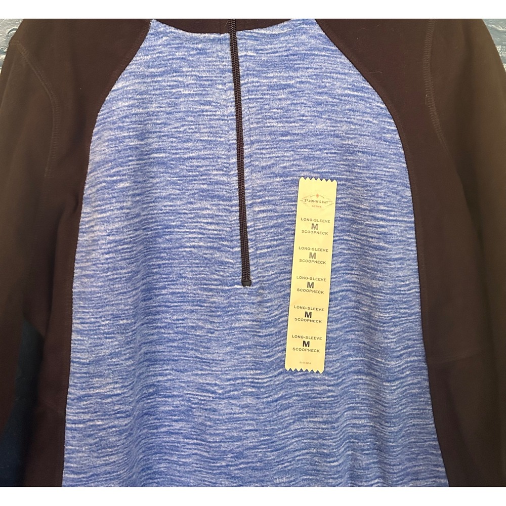 St Johns Bay Long Sleeve Scoopneck Pullover Top‎ - Size M - Black Blue - Picture 2 of 2
